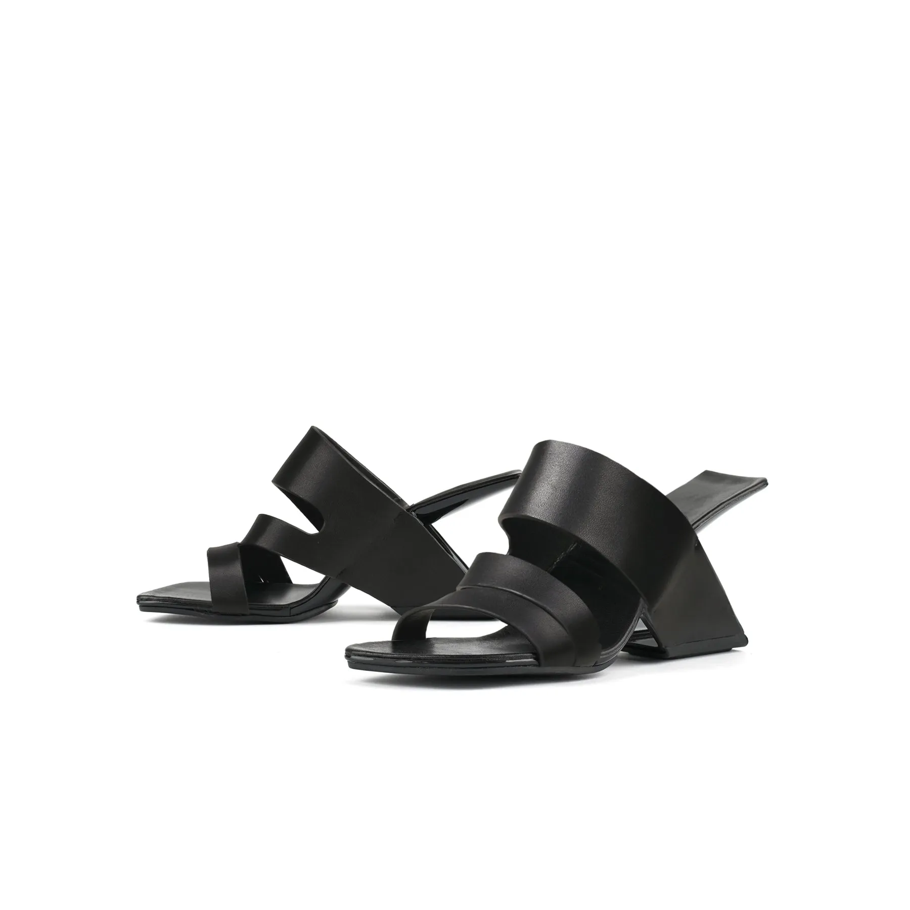 Wave Strap Heel-Less Mules