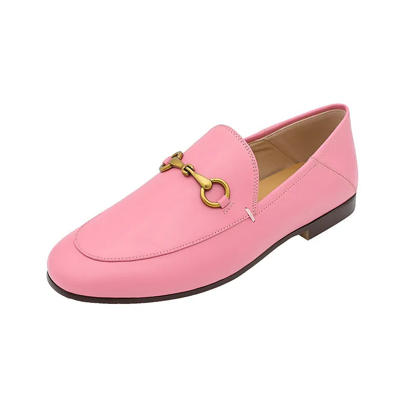 Women Classic Handmade Leather Loafers Flat Shoes