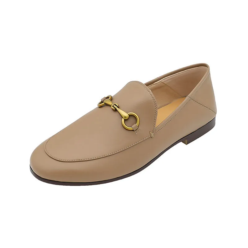 Women Classic Handmade Leather Loafers Flat Shoes