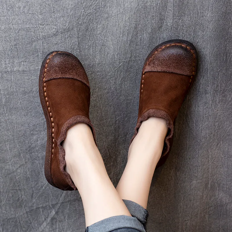 Women Handmade Leather Shoes Loafers